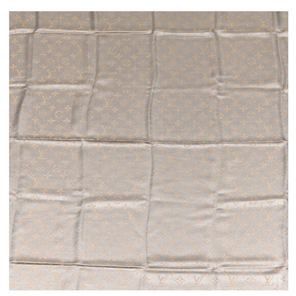 Louis Vuitton  Silk Lurex Wool Monogram Shine Shawl Greige*BRAND-NEW with COA - Picture 4 of 7